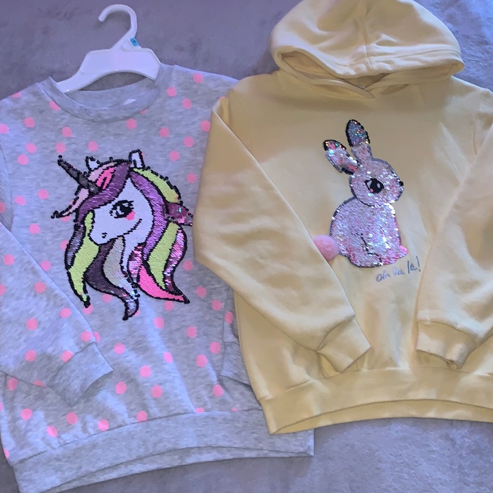H&M, big girl sweatshirt bundle, size 8-10